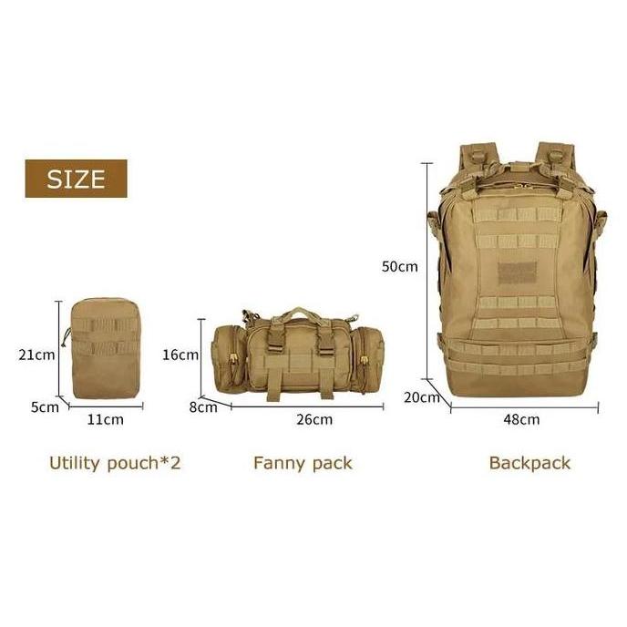Ransel Tactical Backpack 55L Ransel Army Tas Tactical Militer HT