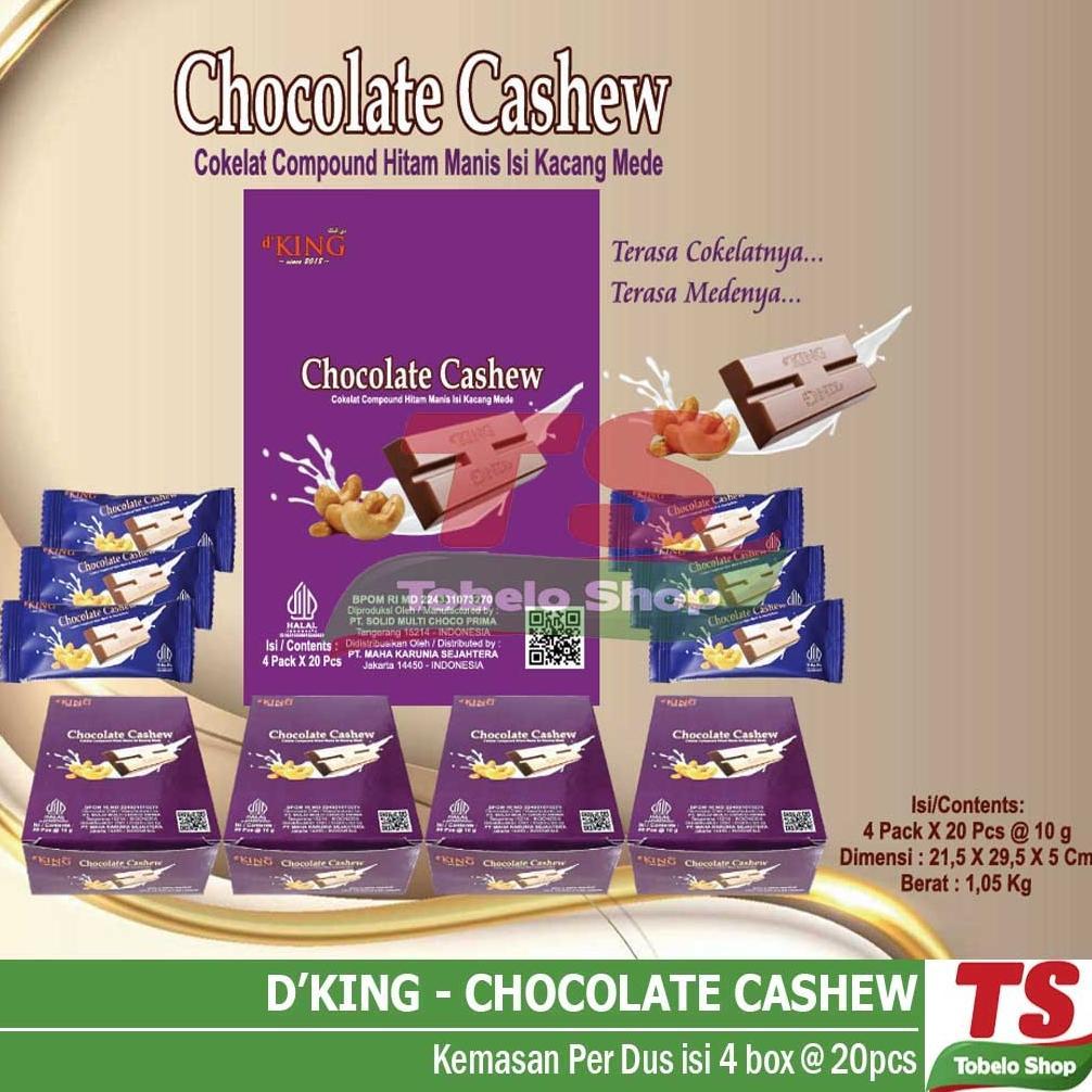 D'KING COKELAT CASHEW (DUS) isi 80pcs / DKING CHOCOLATE CASHEW / CHOCOLATE CASHEW / D'KING CASHEW