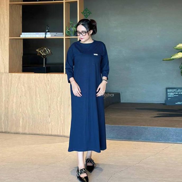 produk asli raabiha kyla dress shirt  | kaos dress wanita muslim remaja | midi tunik katun combed 30
