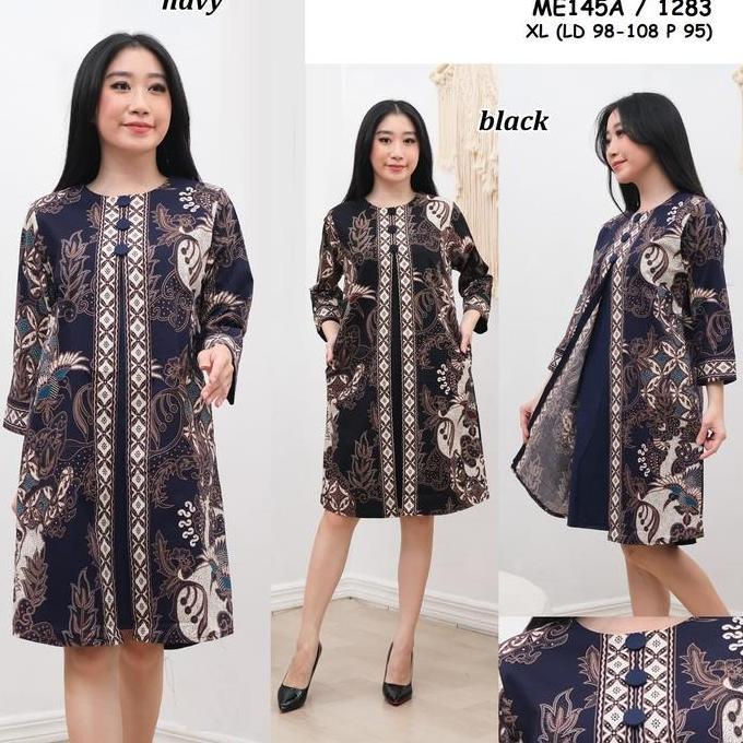 Dress Batik Wanita Tangan Panjang Reg - JUMBO ME145A