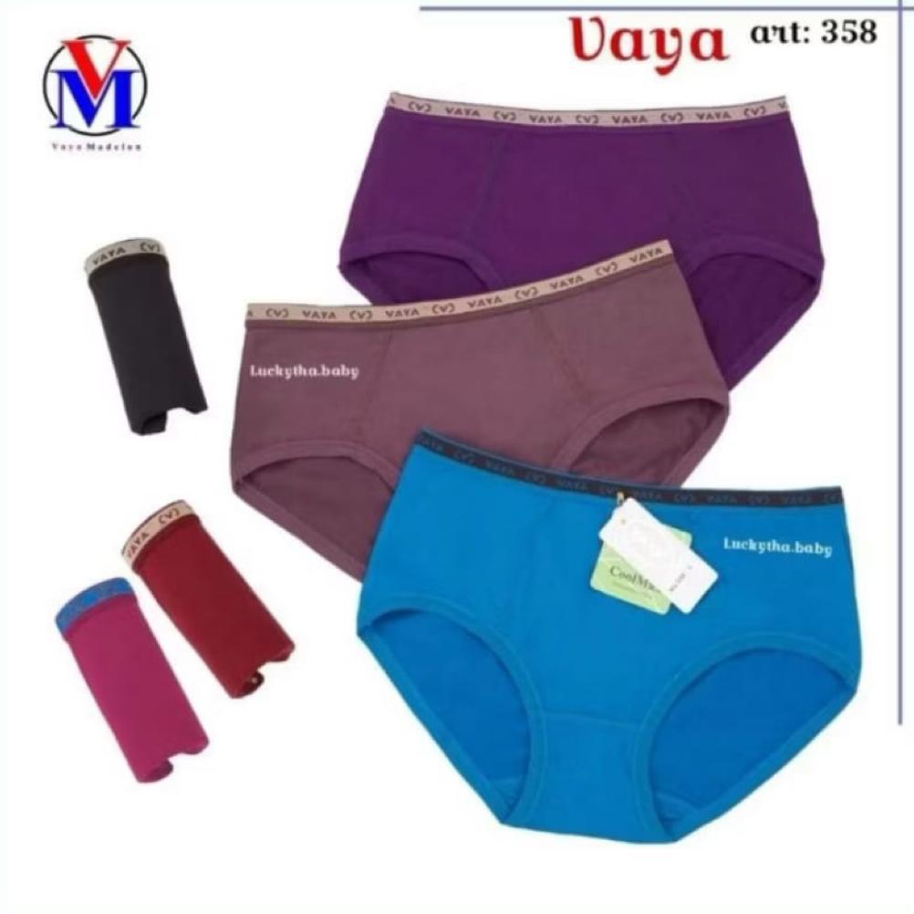 VAYA (12PCS) CELANA DALAM WANITA TIPE ART 358  VAYA SOFT ORIGINAL /KOLOR CEWEK WANITA VAYA SOFT KARE
