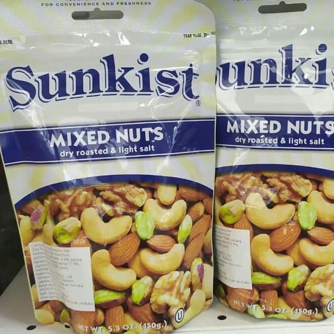 sunkist mixed nuts dry roasted & light salt 150gr