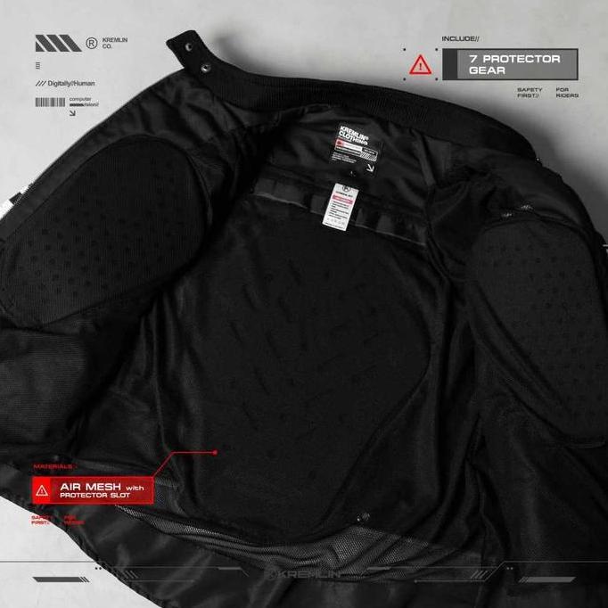 Kremlin Jacket Black Biker Cyberpunk Motor - Metacrush V.2 - Hitam