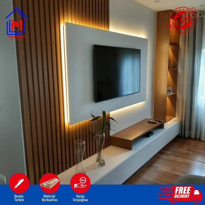 RAK TV / MEJA TV / BACKDROP TV MINIMALIS / BACKDROP TV HPL / LEMARI TV