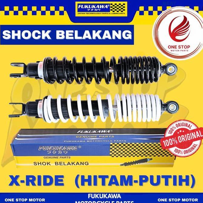 NEW PRICE - SHOCKBREAKER X-RIDE FUKUKAWA SHOK BELAKANG X-RIDE 115 HITAM DAN PUTIH ASLI ORIGINAL FUKU