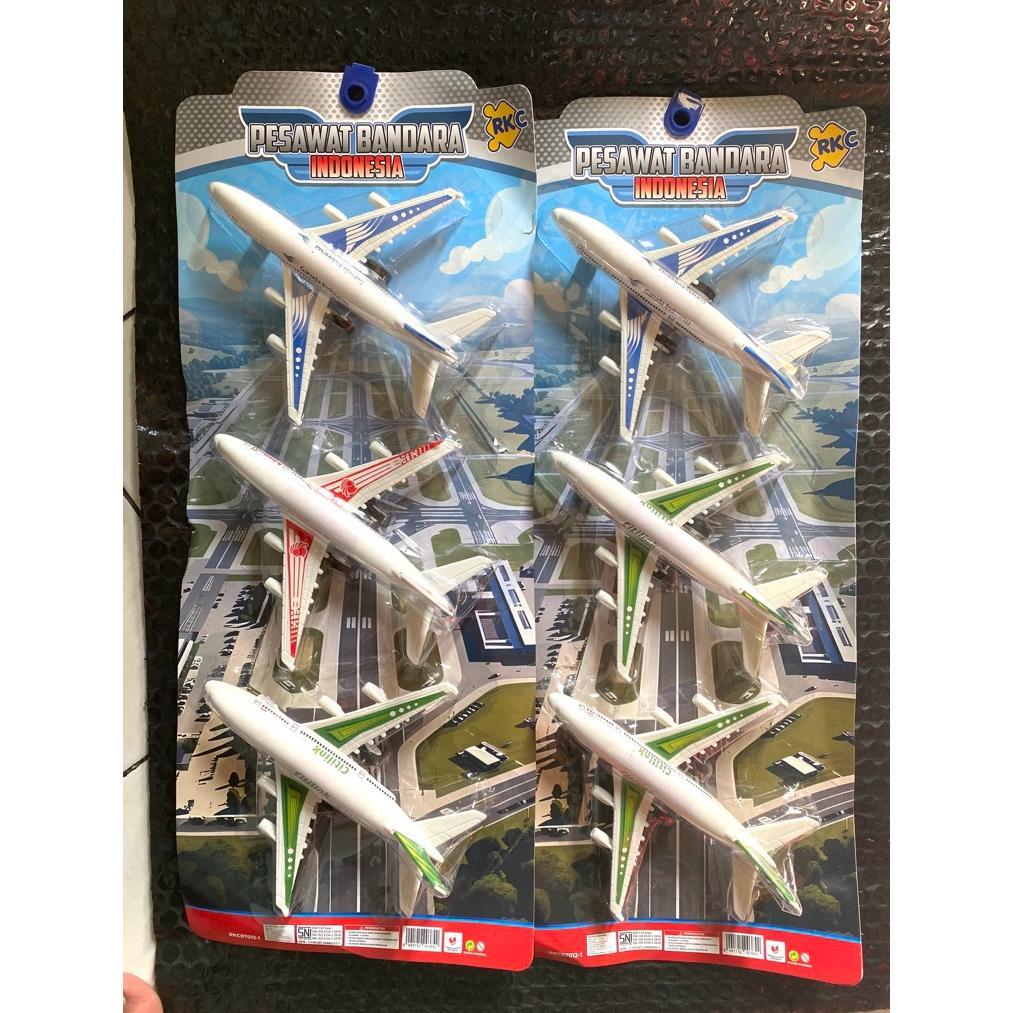 Exclusive Rkc Mainan Anak Pesawat Bandara Indonesia Set Isi 3Pc