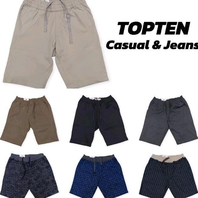 Celana Pendek Topten Celana Pendek Topten Stretch Polos Motif Bahan Katun