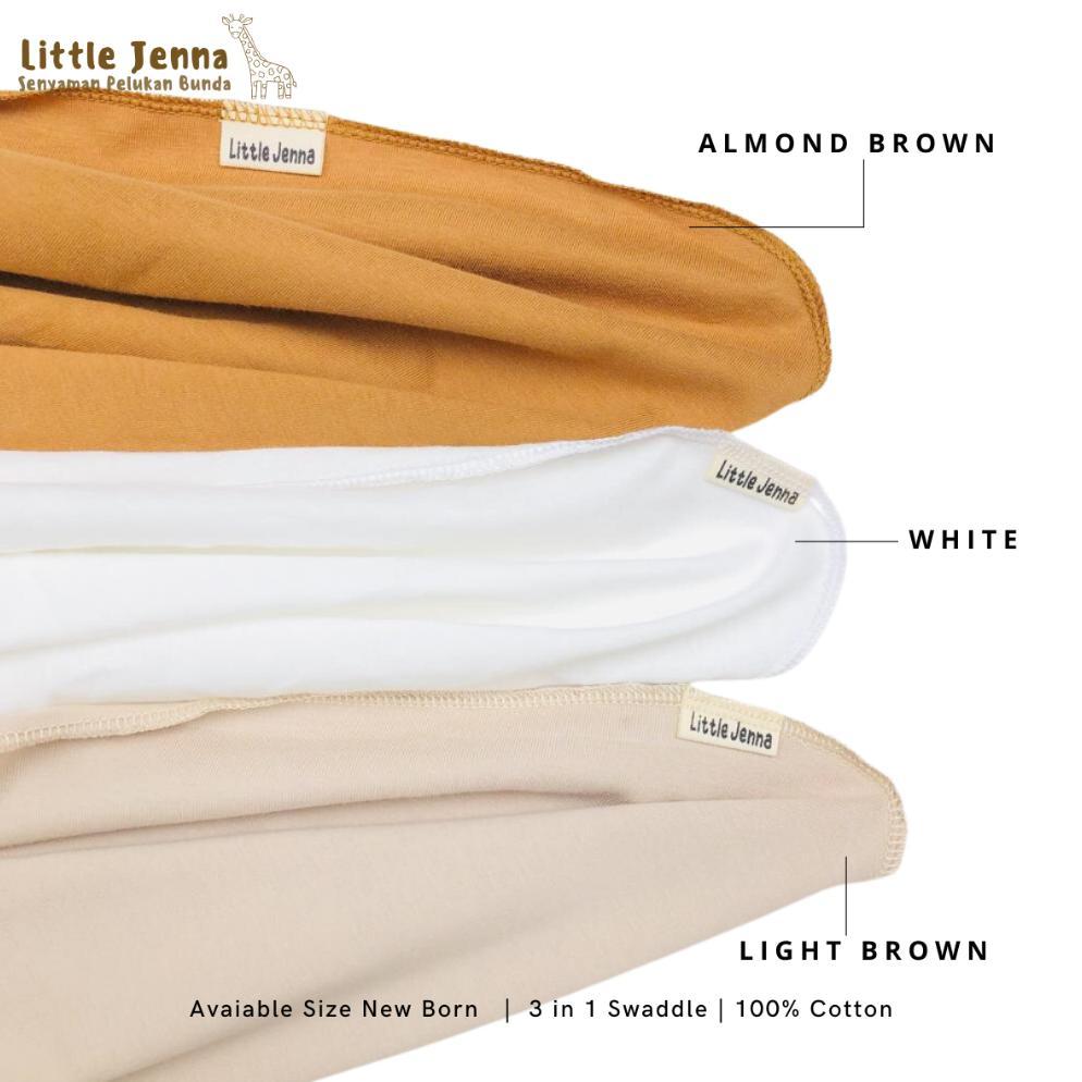 HOT DEALS LITTLE JENNA - Bedong Bayi Premium New Born Swaddle 3in1 (1 SET isi 3pcs) Earthtone Series