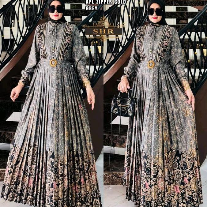 New NewKode Gamis Katun Bkk Mewah  Motif Batik Free Belt 100%Ori Shr Promo Lebaran