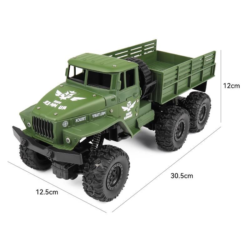 DISKON TRUK MILITER REMOTE CONTROL DENGAN LAMPU 2.4GHZ 4WD RC MOBIL TRUK KARGO BESAR BAHAN ALLOY