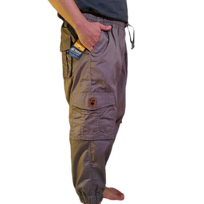 Celana Sirwal Jogger Celana Sirwal Jogger Cargo Coklat Pria Dewasa Al Hanif