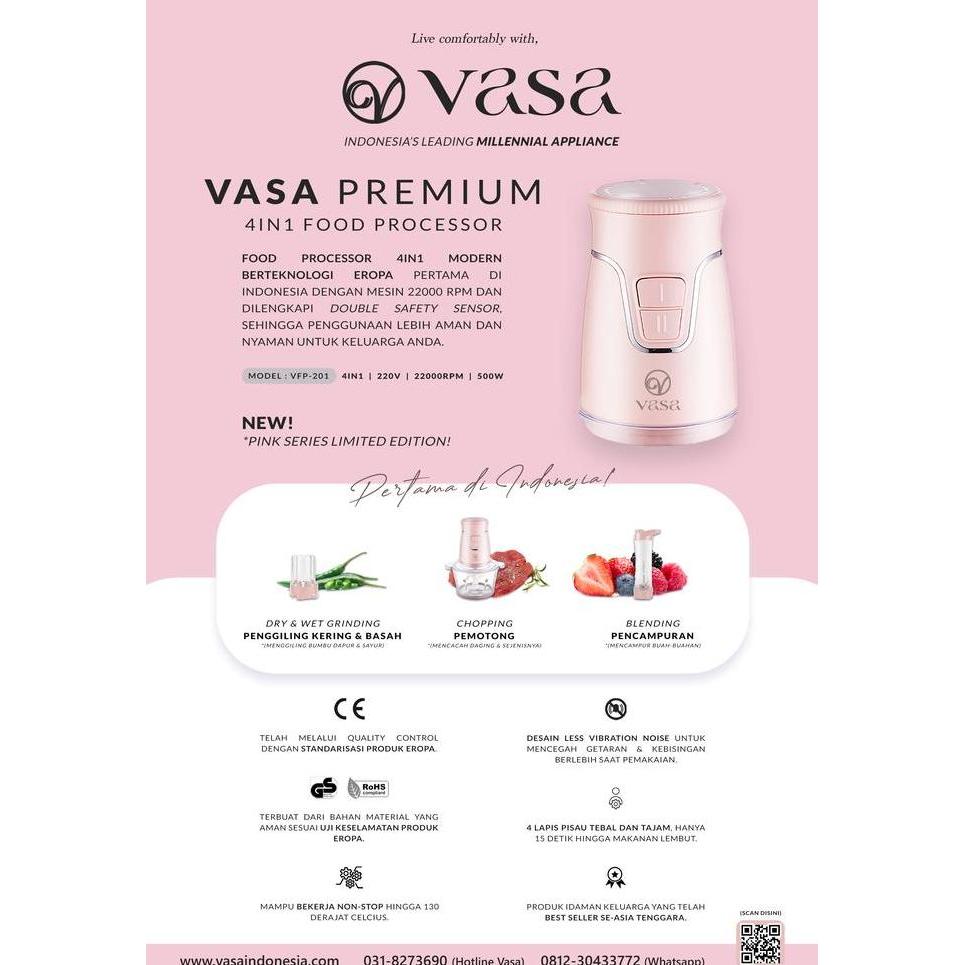 VASA 4 IN 1 FOOD PROCESSOR EUROPEAN QUALITY (CHOPPER, JUICER, GRINDER & BLENDER) ORIGINAL