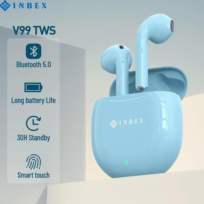 NEW INBEX TWS Headset V99 Earphone Bluetooth 5.0 Wireless HiFi Stereo
