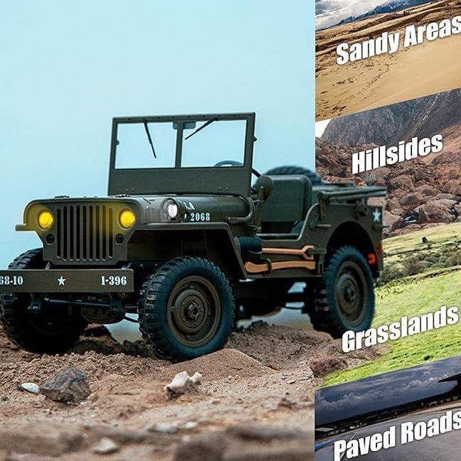 BEST SELLER RC JEEP 1/10 SCALE WILLYS HOBBY RC CAR OFF-ROAD MILITARY CRAWLER