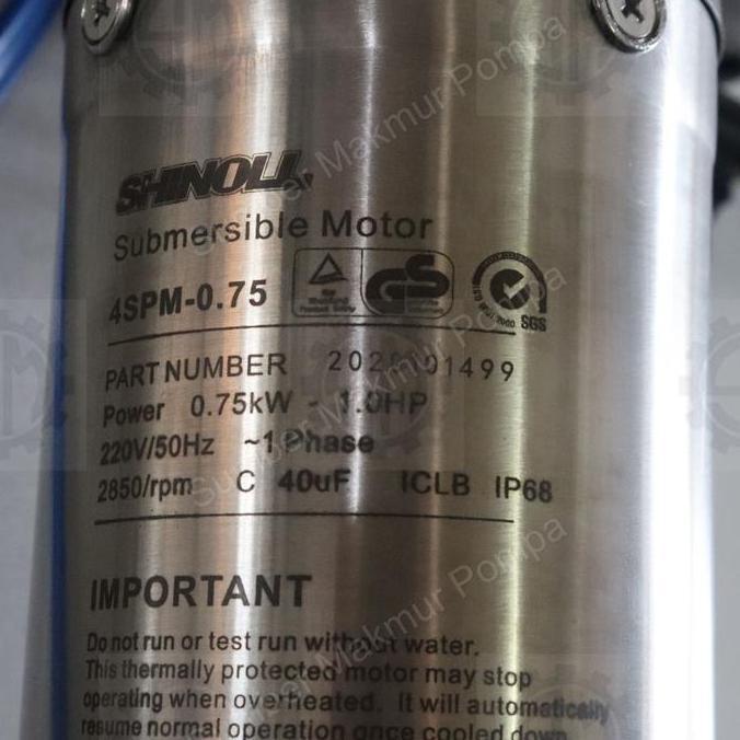 Pompa Satelit 4 Inch 1 Hp 0.75 Kw Shinoll Submersible Pump
