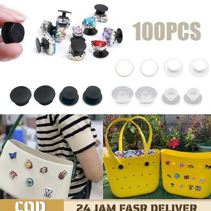 100 pcs Jibbitz Crocs - Hiasan Sepatu Kodok - Per Sepasang - Kancing Jepret Warna-Warni - Cocok untu