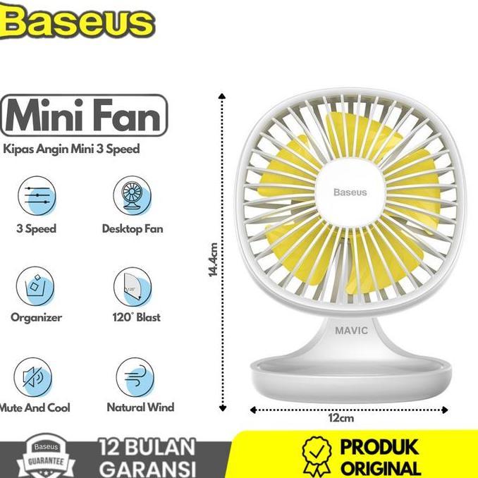 Mini Fan Portable Baseus Pudding Shaped Kipas Angin Mini Meja Usb