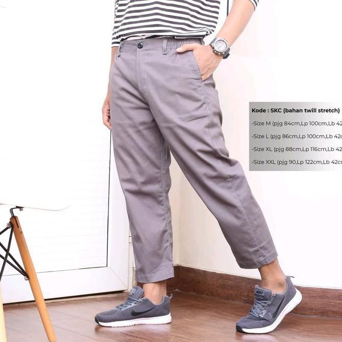 Celana Sirwal Kantor Celana Sirwal Kantor Chinos Tebal Coklat Twill Stretch Premium Al