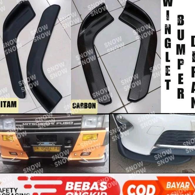 Winglet Lips Bumper Xl7 Hitam Depan Carbon Mobil Universal Avanza Xenia Innova Agya Ertiga Brv Mobil