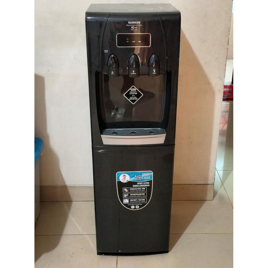 Sanken Dispenser Galon Bawah HWD 520 IC Anti Karat dengan Tombol Pengunci Tabung Stainless Steel Kra