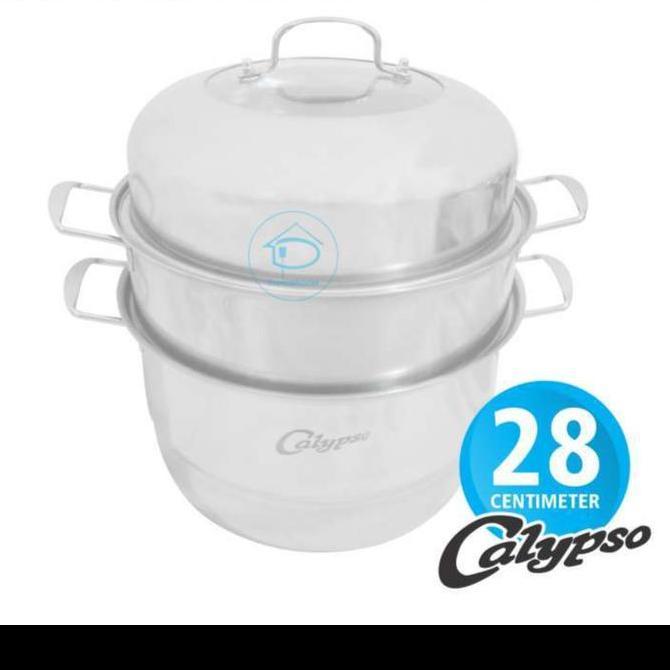 Panci Kukusan Susun 3 Steamer Stainless 28 cm Calypso Dandang