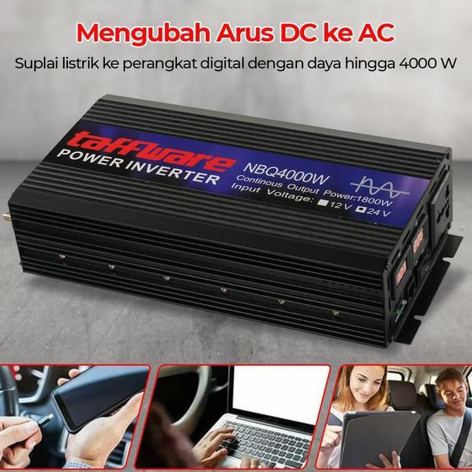 BEBAS ONGKIR - Inverter 4000 watt Pure Sine Wave DC 12v 24v To AC 220v 4000 watt ORIGINAL