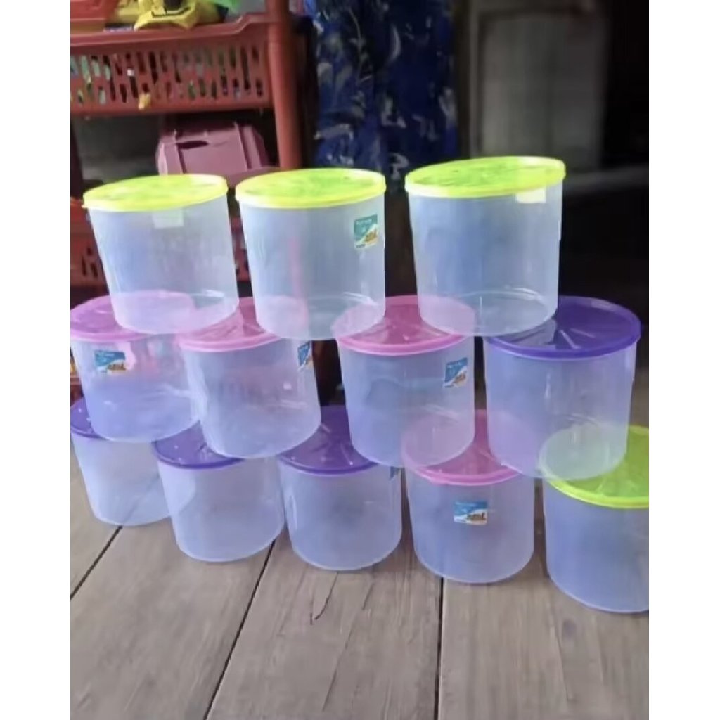 1Lusin Toples Kue Kering 1500Ml Toples Kue Lebaran Toples Plastik 1.5Kg