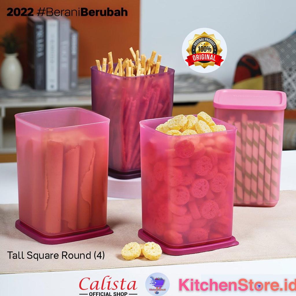 Toples Calista Jasmine 4 Pcs Food Container Set Tempat Bumbu Makan Sayur Plastik Kulkas Set Toples P