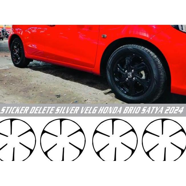 Sticker Delete Satya 2022 Silver Velg Mobil Honda Brio 2022-2024
