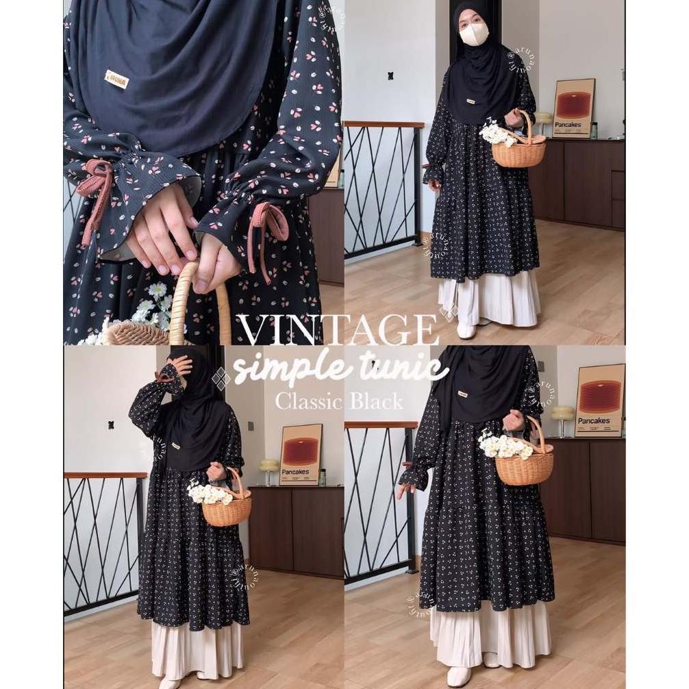 Premium Vintage Simple Tunik By Arunaoutfit || Tunik Motif Bunga Lucu