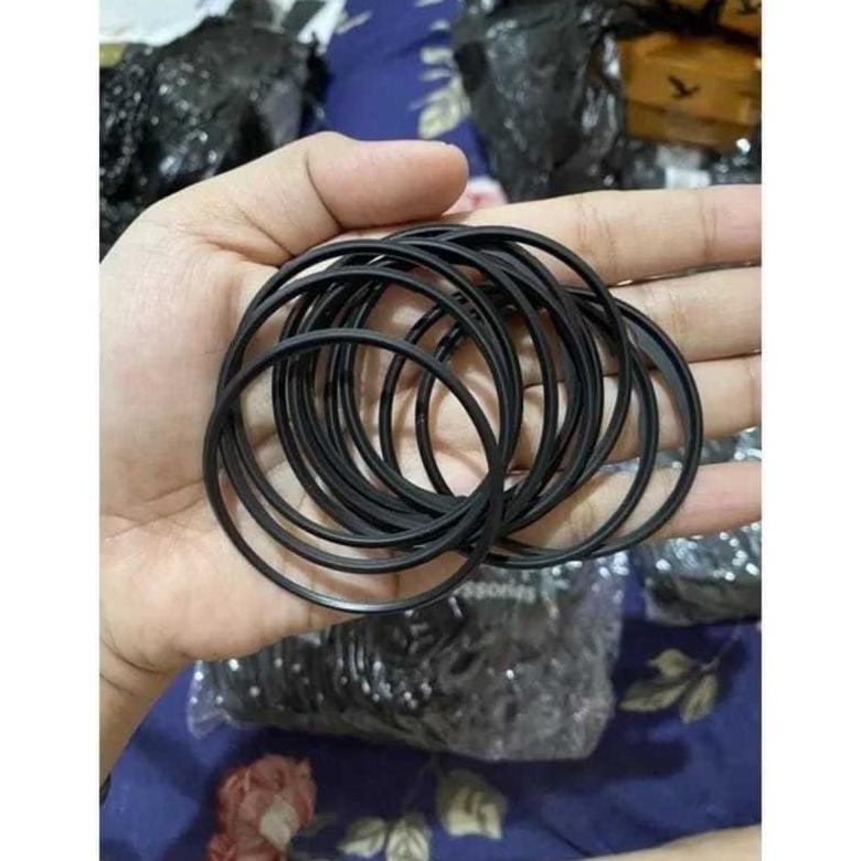 OFFICIAL GELANG KARET HITAM DAPAT 10 GELANG  BISA COD ATAU BAYAR DI TEMPAT| GELANG HITAM POLOS | GEL