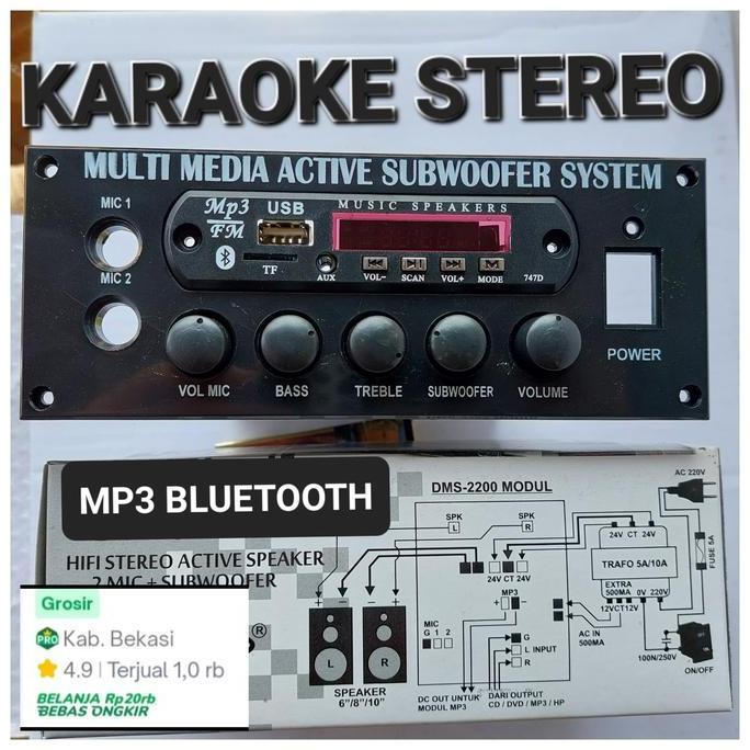 KIT POWER AMPLIFIER SPEAKER AKTIF STEREO KARAOKE MIC MP3 BLUETOOTH