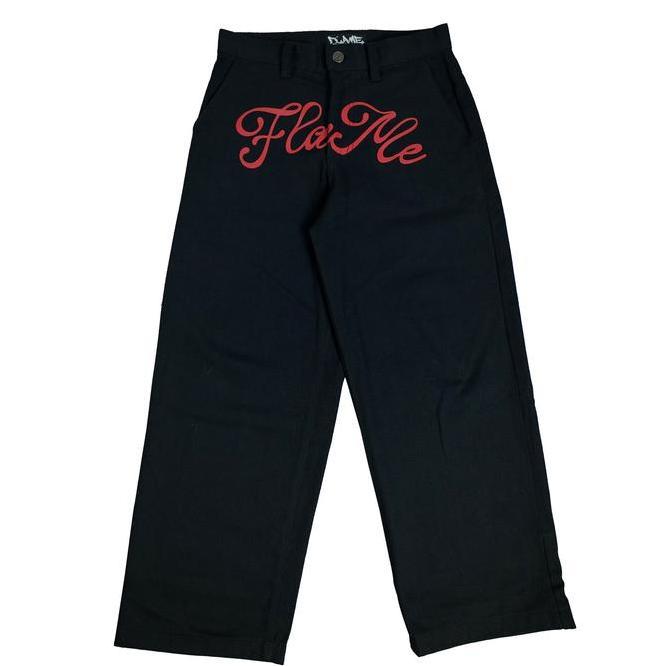 Flame Everyday Baggy Flame Everyday Baggy Pants 14Oz Black Red Swizz Og Denim Oversize
