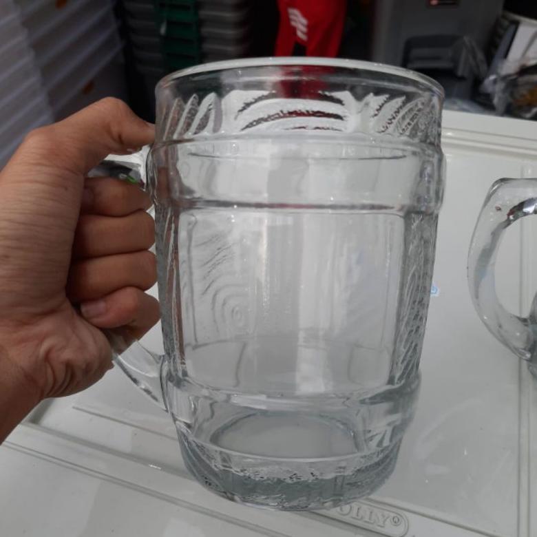 Gelas Gagang Besar Mug 700 Ml / Gelas Jumbo/Gelas Kaca Jumbo Tinggi Gendut Gelas Beer Stock
