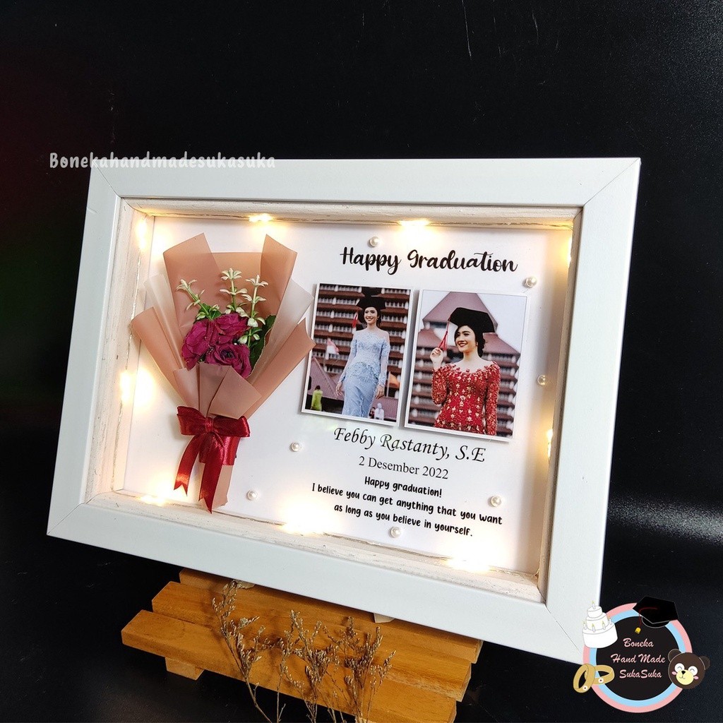 Frame 3D Akrilik Uk 34 X 24 Cm Kado Wisuda Anniversary Hadiah Ulang Tahun Hampers Ultah