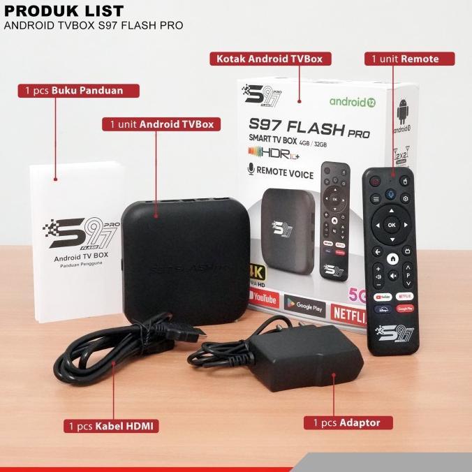 BESTPROMO Android TV Box Smart 4K Android 12 Remote Voice Bluetooth 4GB+32GB 2.4G/5G Miracast Screen