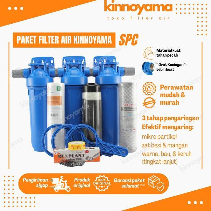 Paket filter air sumur 3 tahap siap pakai / filter air sumur / berbesi tinggi / air kuning TERMURAH