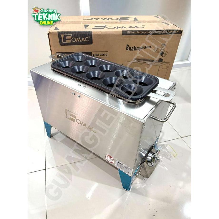 Sostel Sosis Telur 10 Lubang FOMAC ERM GQ10 Bakar Gas / Alat Egg Sausage Hot Dog Roll Baker Bahan Ba