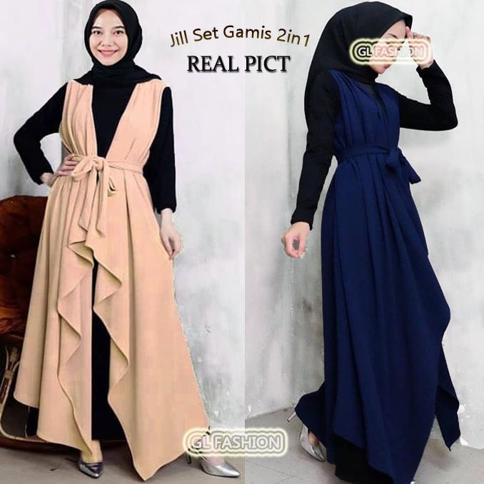 Gamis Muslim Jill Set 2in1 Voxy Melar S-XL