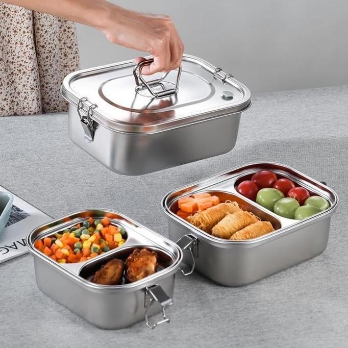 [COD] 1.5/2L KOTAK MAKAN BENTO ALA KOREA MENJAGA MAKANAN TETAP HANGAT KOTAK BEKAL/LUNCH BOX STAINLES