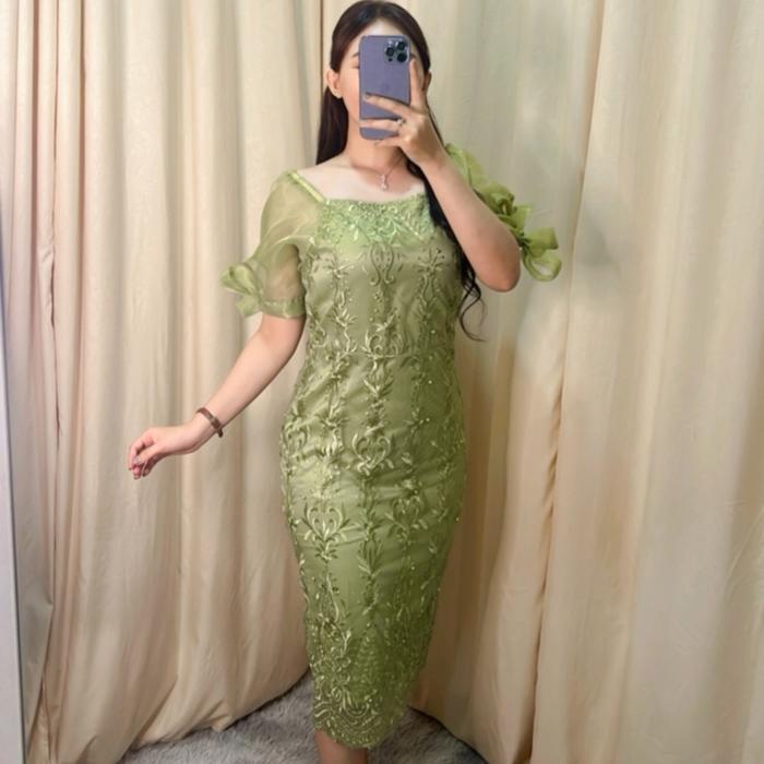 Bisa Cod - Dress Cindy Tile Cantik Mewah - Gaun Formal Untuk Pesta Dan Kondangan - Hitam, Pendek, Pa