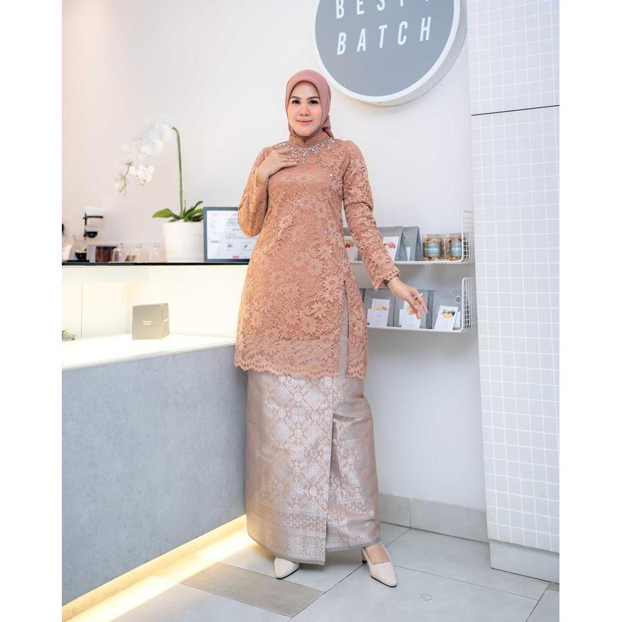 Bisa Cod - Cod Set Kebaya Brukat Payet Lalisa/Kebaya Modern/Kebaya Ibu Besan/Kebaya Kondangan/Kebaya