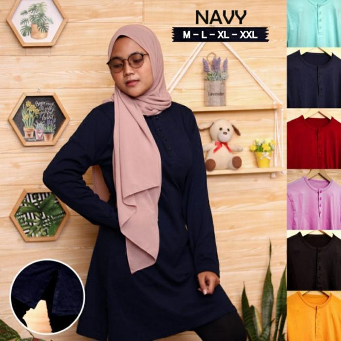 Bisa Cod - Kaos Tunik Muslim/Tunik Kaos/Tunik Polos Catun Combet 24S