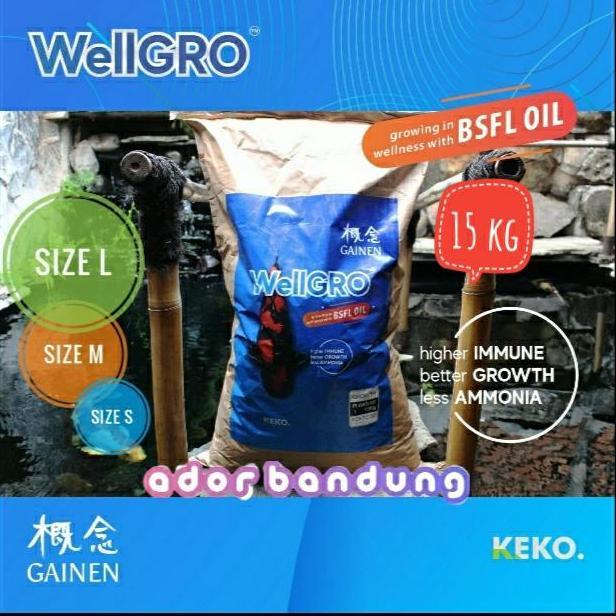 HARGA DISC - Pakan Pelet Ikan Koi Gainen Wellgro Growth 15 kg / 15kg