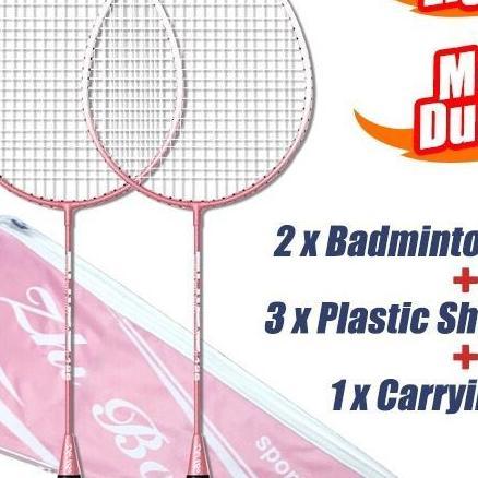 [Free Tas] Raket Badminton Paket Komplit/ Raket Bulu Tangkis Isi 2 Free Bag/Raket Bulutangkis/Shuttl