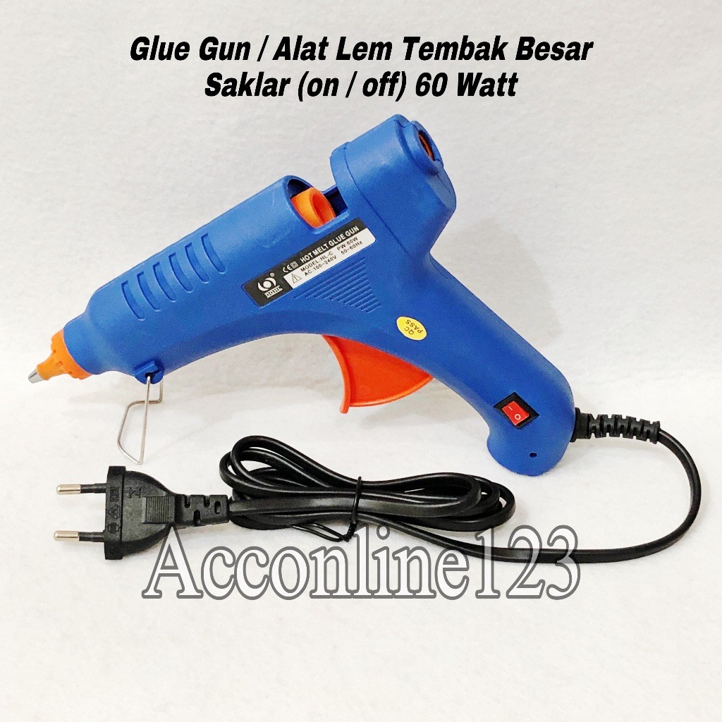 Alat Lem Tembak Besar (On/Off) 60Watt Dghl / Glue Gun Alat Lem Tembak Saklar 60Watt Dghl