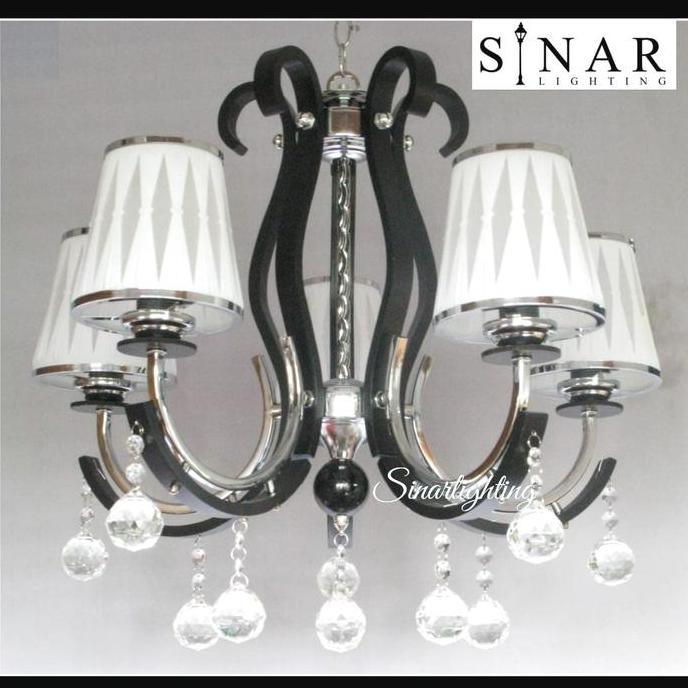 Lampu gantung minimalis kap kaca 9803/5