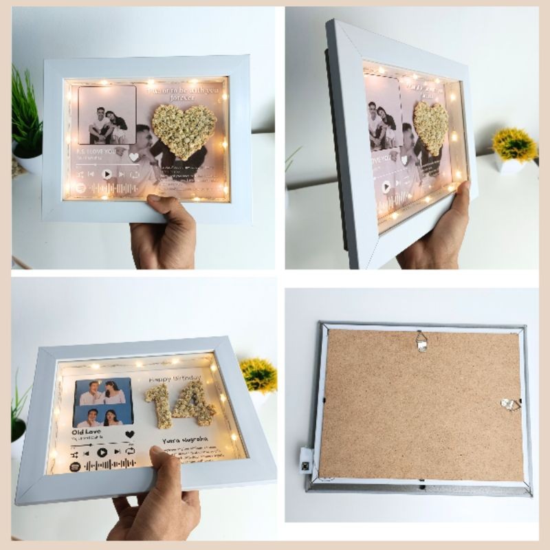 Music Flower In Frame Led | Custom Kado Wisuda, Kado Ulang Tahun, Kado Anniversary, Kado Pernikahan,