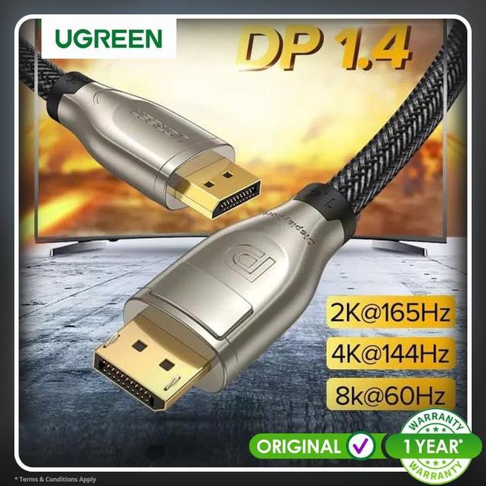 TERBARU - Ugreen 8K DisplayPort 1.4 Male to Male DP 2M nylon 60843