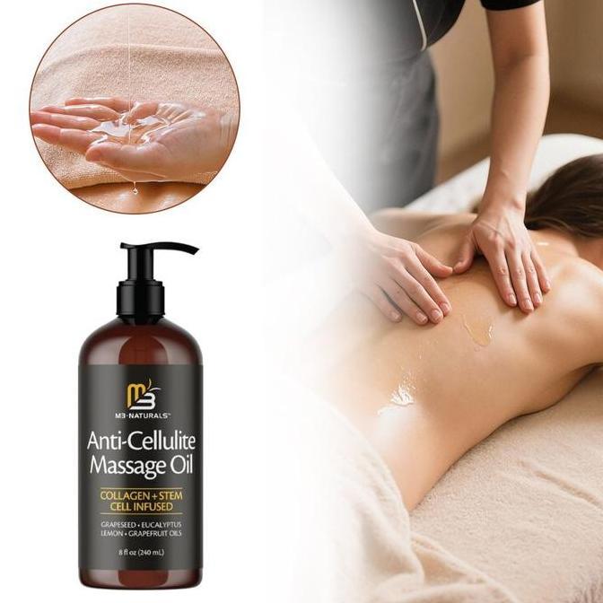 READY IMPORT 240G M3NATURALS BODY MASSAGE OIL LONG-LASTING MOISTURIZING HYDRATING FOR DRY SKIN SMOOT